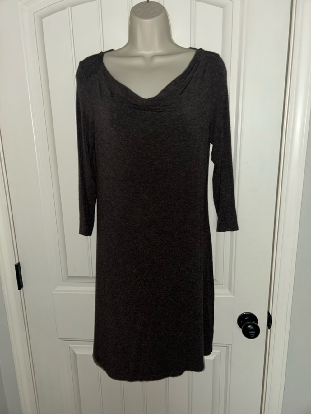 NEW Eileen Fisher Petite Women's Brown Long Sleeve Cowl Neck Dress Sz PP